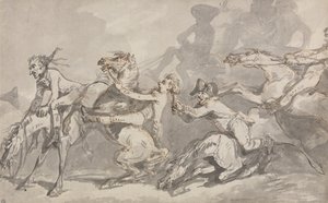 Ryttere kolliderer af Thomas Rowlandson